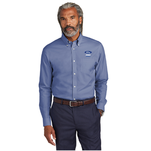 Brooks Bros. Wrinkle Free Stretch Pinpoint-Cobalt