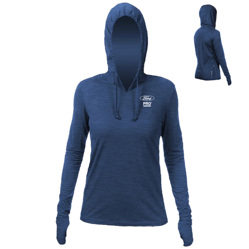 Anetik Women's Breeze Tech Hooded Tee-Navy